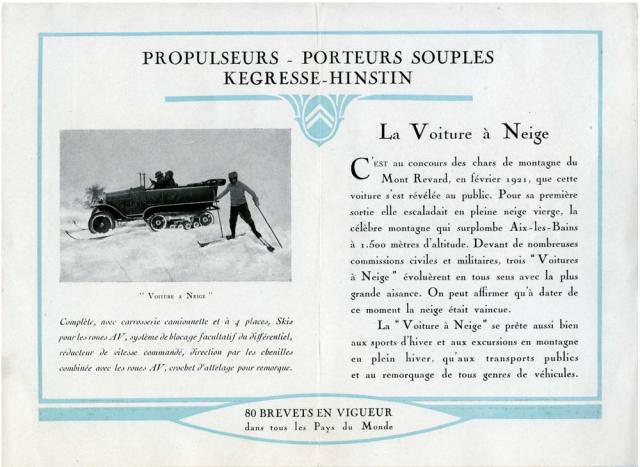Propulseurs - Porteurs souples - La voiture à Neige Citroën